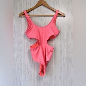 Aerie Women's Small Petite Pink Stretch Cut Out Swimsuit LNC